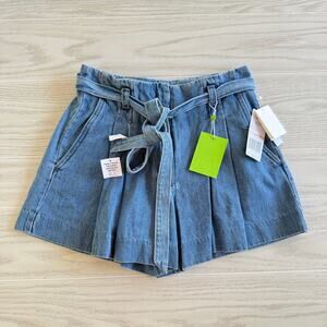 Sam Edelman Women’s High Rise Denim Trouser Shorts Size 2 Blue NWT